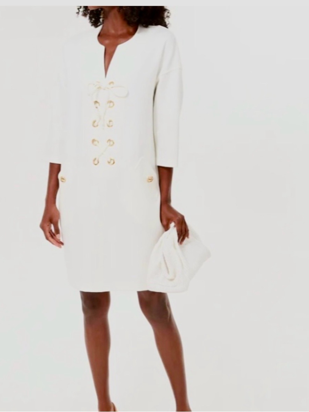 Tuckernuck Ellington ll white  Lace-Up Pullover dress
